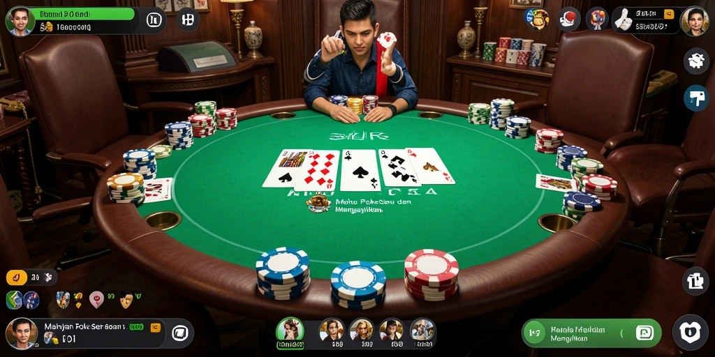 Tampilan seru dari gameplay Poker di 34R yang mengasyikkan.