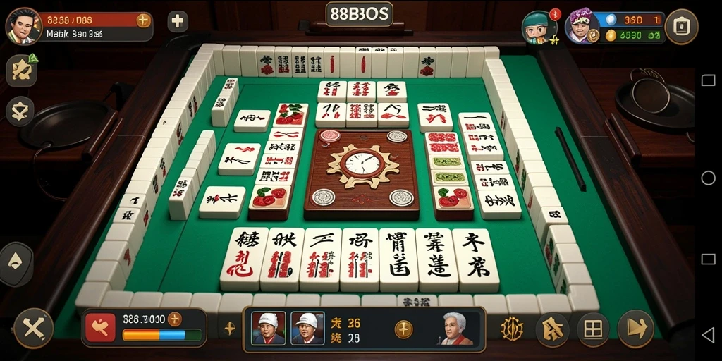 Tampilan gameplay seru dalam permainan Mahjong 88BOS.
