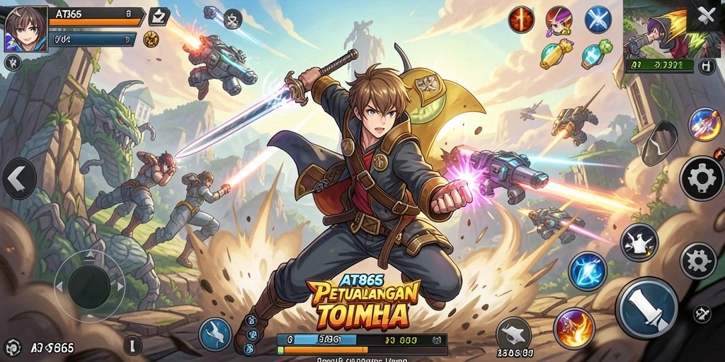 Tampilan gameplay AT866 dengan karakter Anime yang menarik.