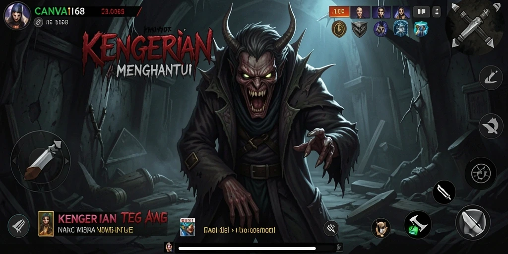 Tangkapan layar gameplay <strong>CANVA168</strong> yang penuh ketegangan dan kengerian.