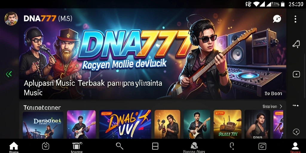 Tampilan gameplay yang seru dalam DNA777 dengan banyak musik.