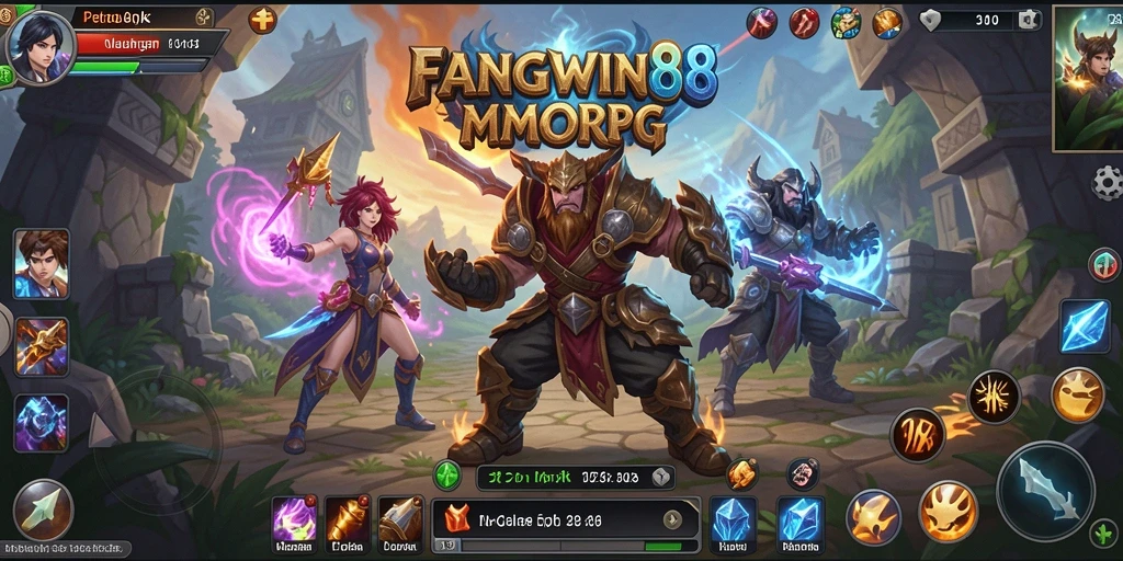 Tampilan gameplay seru di dunia fantasi FANGWIN88.