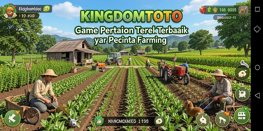Tampilan gameplay menarik dalam KINGDOMTOTO dengan aktivitas bercocok tanam.