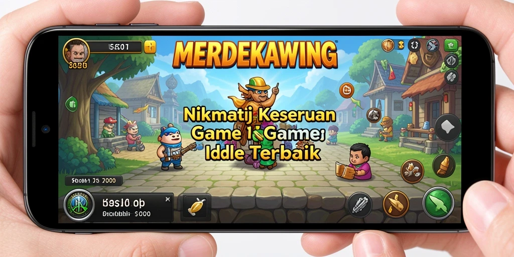 Tangkapan layar gameplay <strong>MERDEKAWING</strong> menampilkan aksi seru dan strategi Idle.