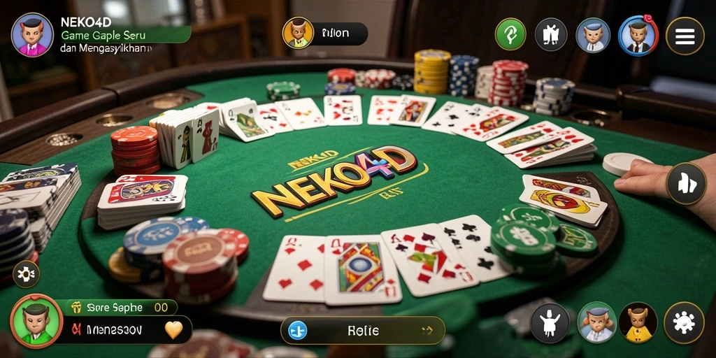 Tampilan menarik dari gameplay Gaple di NEKO4D.