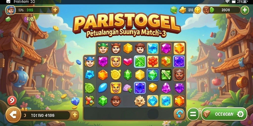 Tangkapan layar menarik dari gameplay seru PARISTOGEL match-3.