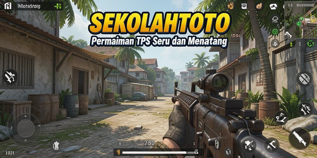 Tangkapan layar gameplay SEKOLAHTOTO yang menunjukkan aksi seru dalam permainan TPS.