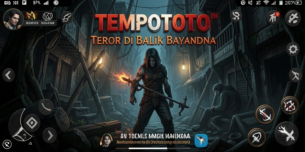Tampilan gameplay TEMPOTOTO yang menakutkan dan mendebarkan.