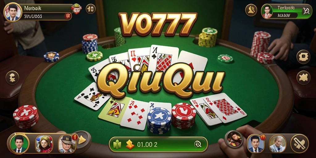 Screenshot VO777 menampilkan aksi seru dalam permainan QiuQiu.